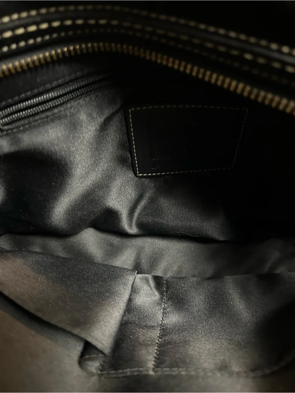 Coach Black Hampton Signature Canvas and Leather Shoulder Tote